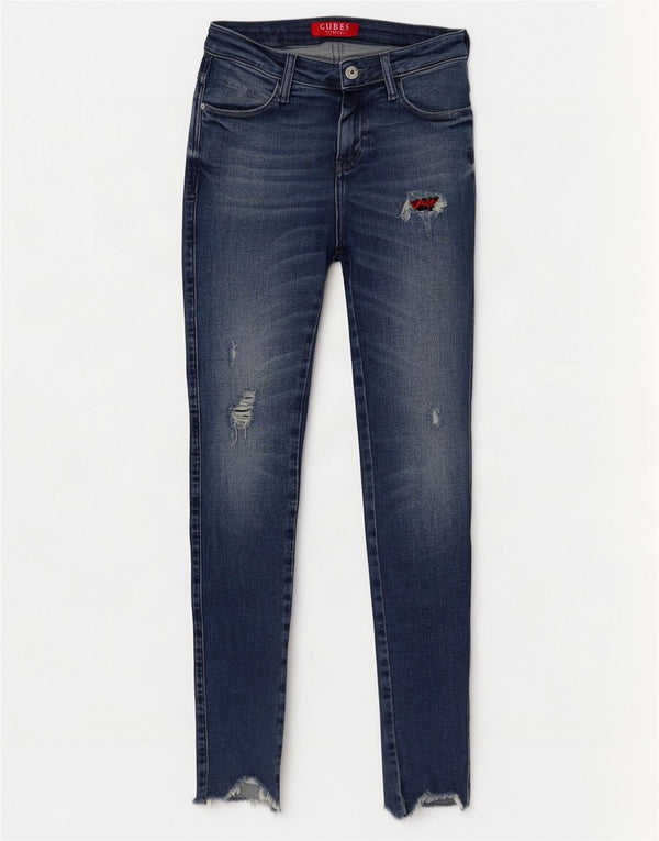 Guess Jean skinny effet vieilli W24 L30 en coton bleu pour femme