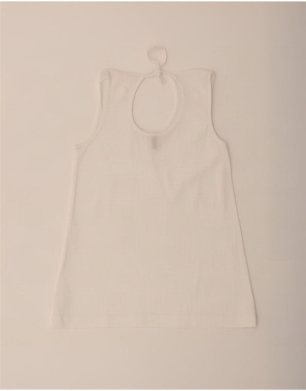 Benetton Blusa Sin Mangas Mujer UK 42 Medium Blanco