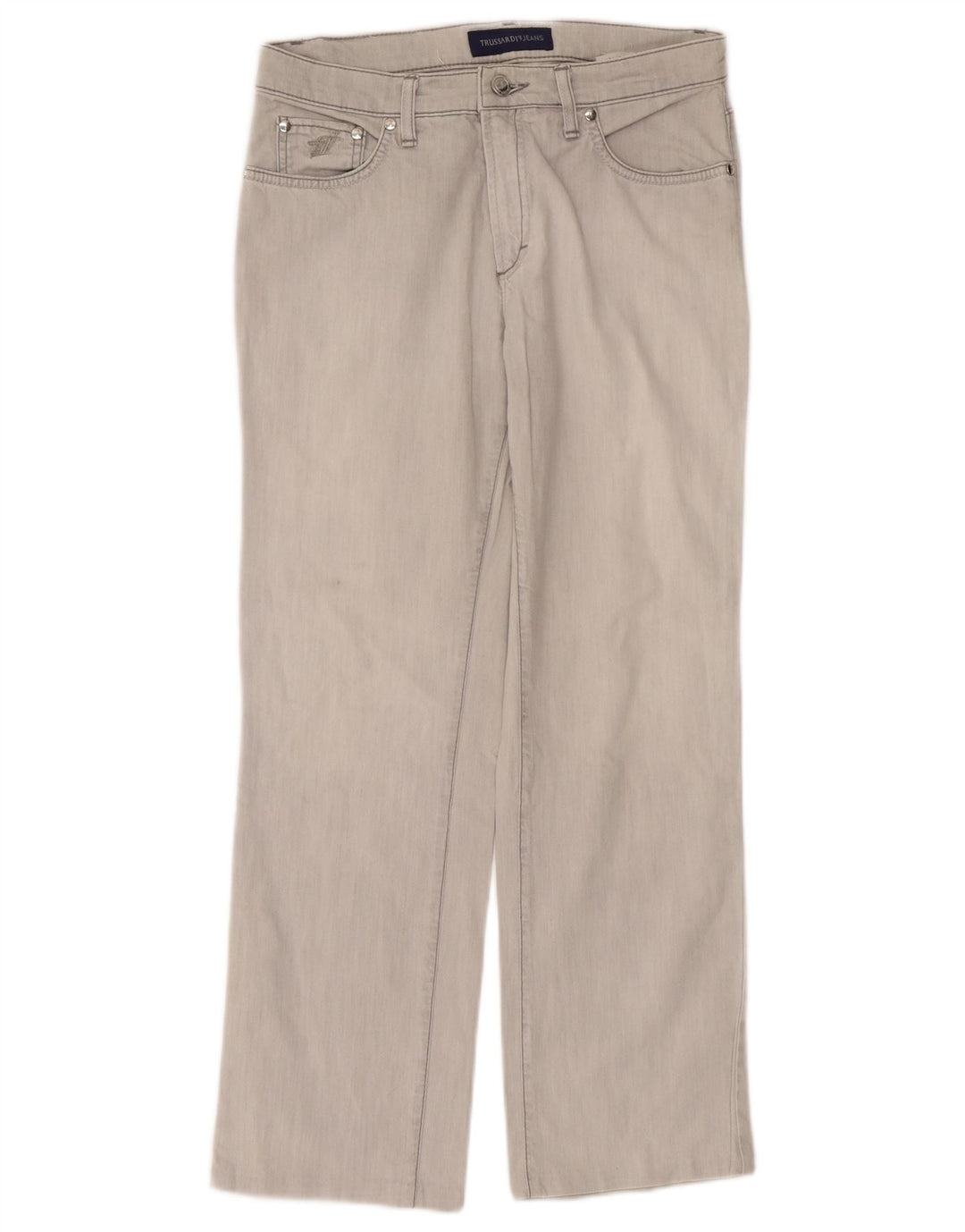 Trussardi Womens Straight Jeans W30 L27 Grey Cotton