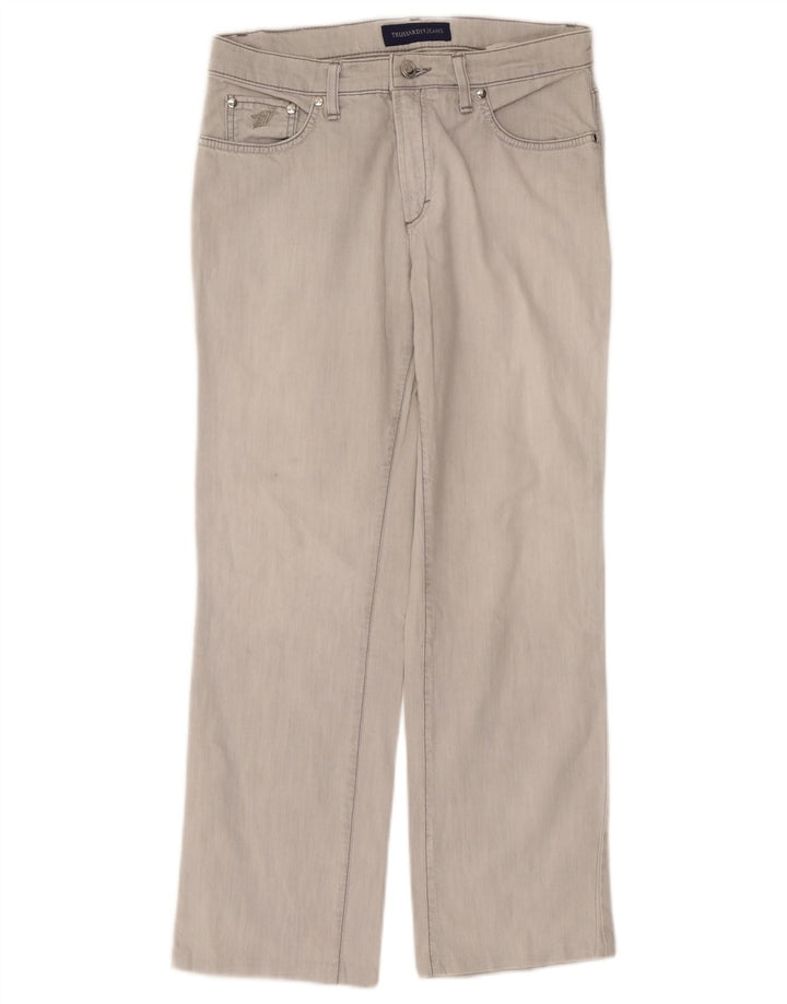 Trussardi Womens Straight Jeans W30 L27 Grey Cotton