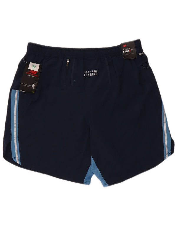 New Balance Herre grafiske sportsshorts Medium Navy Blue Colourblock