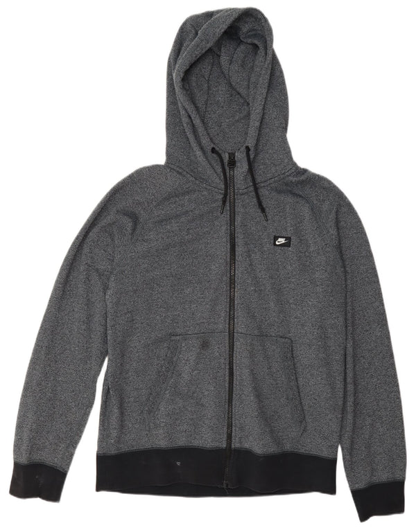 Nike Mens Zip Hoodie Sweater Medium Navy Blue Flecked Cotton