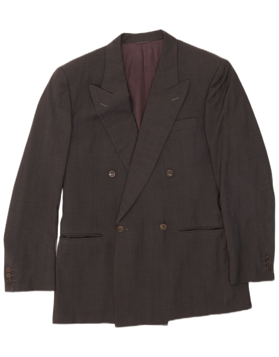 Nino Cerruti Mens Double Breasted Blazer Jacket IT 50 Large Grey Wool