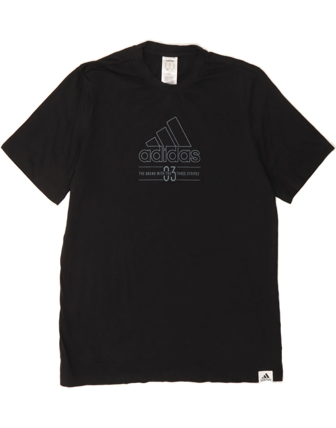 ADIDAS Mens Graphic T-Shirt Top Medium Black Cotton Vintage Adidas and Second-Hand Adidas from Messina Hembry 