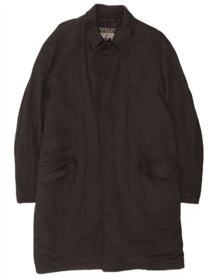 Herman & Sons Mens Overcoat UK 40 Large Grey