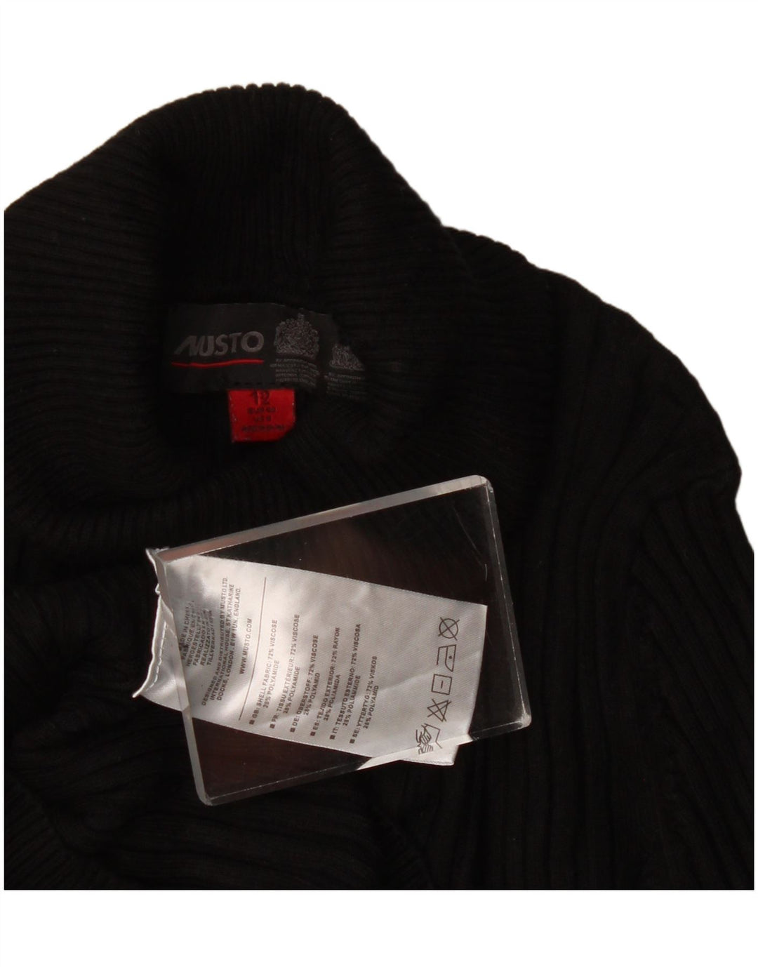 Musto Womens Roll Neck Jumper Sweater UK 12 Medium Black Viscose