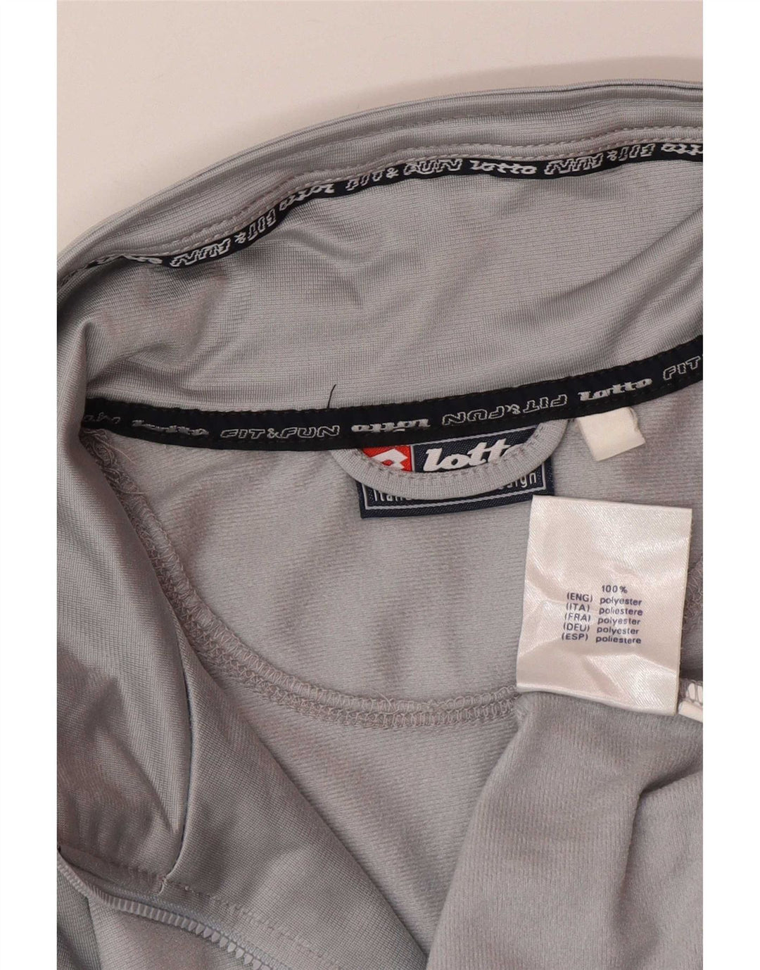 Lotto Womens Oversized Tracksuit Top Jacket UK 16 Large Grey Colourblock