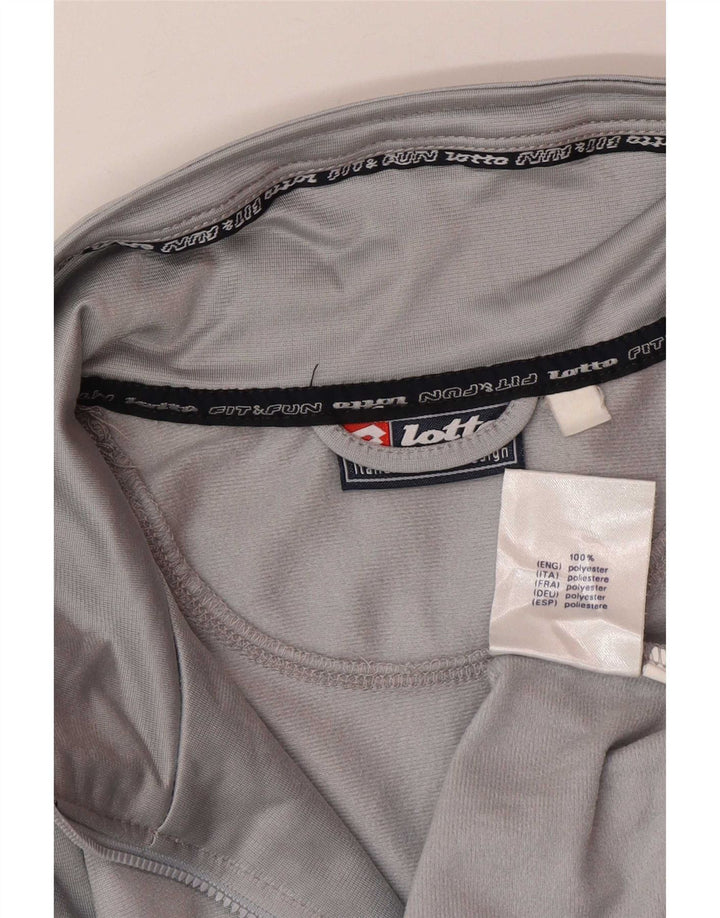 Lotto Womens Oversized Tracksuit Top Jacket UK 16 Large Grey Colourblock