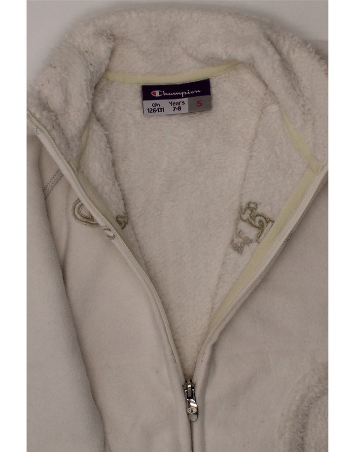 CHAMPION Girls Tracksuit Top Jacket 7-8 Years Small  White Polyester Vintage Champion and Second-Hand Champion from Messina Hembry 
