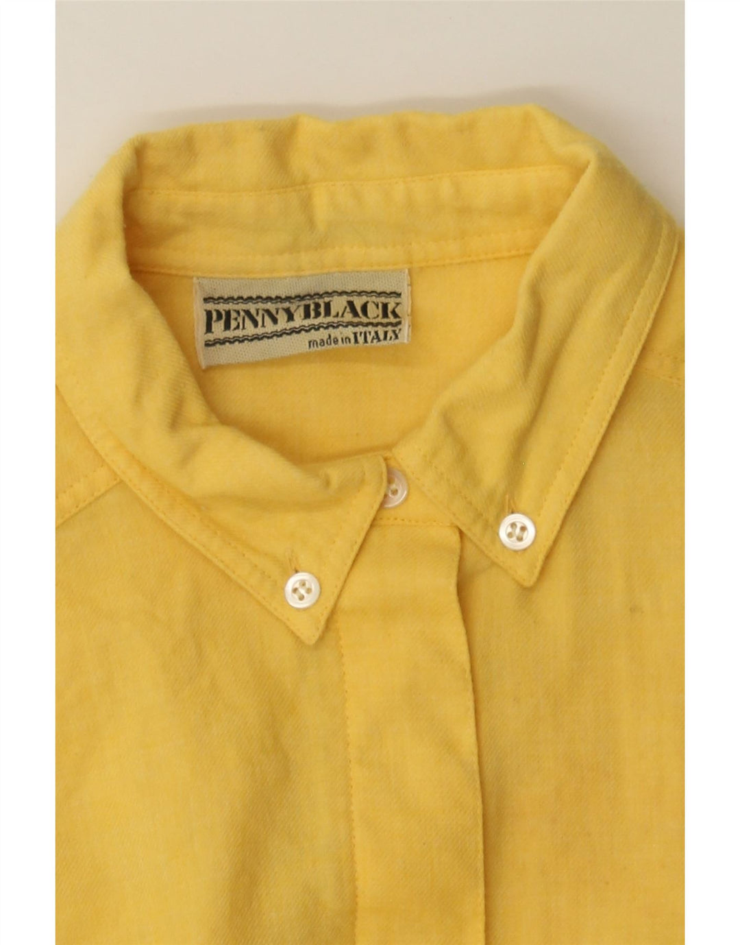PENNY BLACK Womens Longline Oversized Shirt UK 12 Medium Yellow Wool Vintage Penny Black and Second-Hand Penny Black from Messina Hembry 