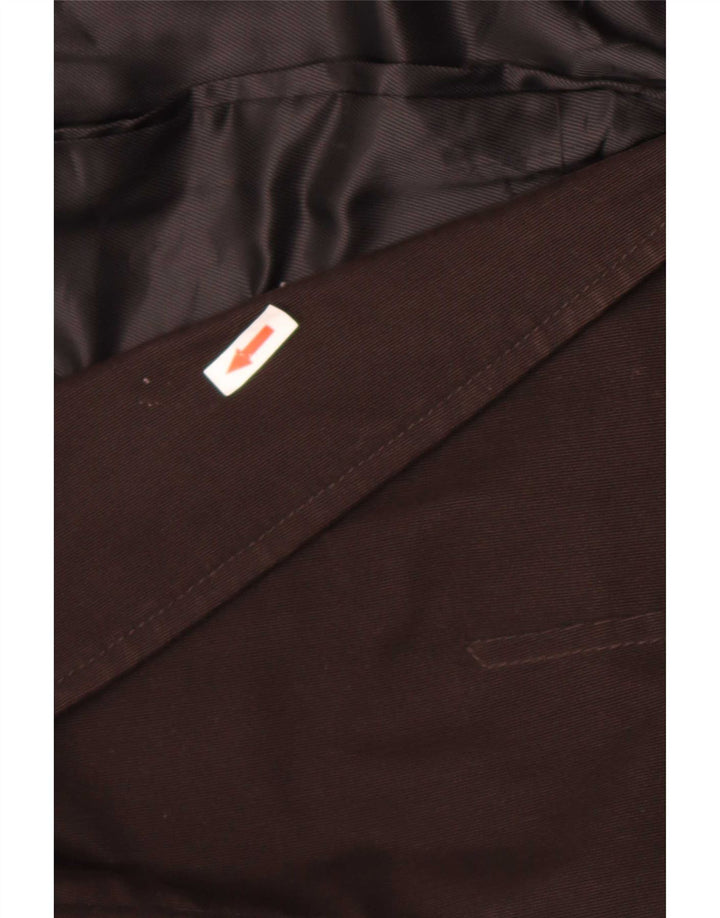 Zara Mens Military 2 Button Blazer Jacket EU 54 XL Brown Cotton