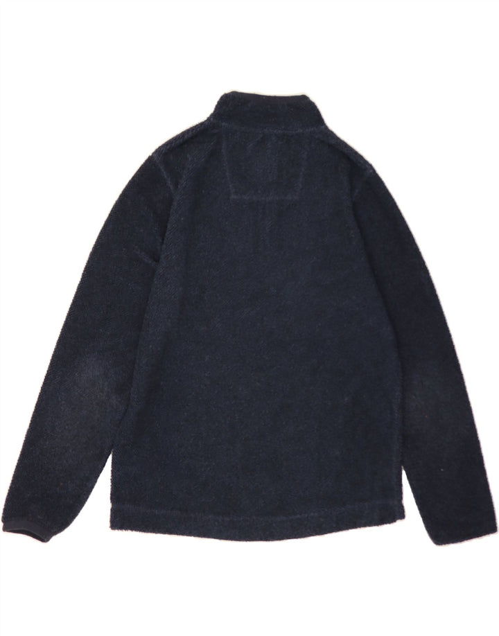 WEIRD FISH Mens Zip Neck Fleece Jumper Small Navy Blue Polyester Vintage Weird Fish and Second-Hand Weird Fish from Messina Hembry 