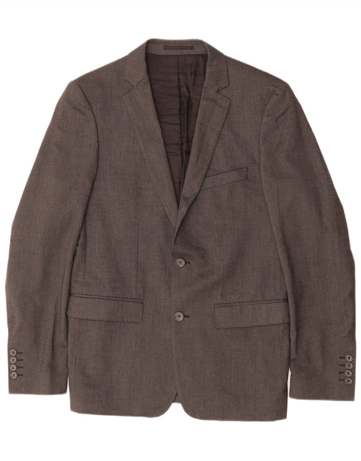 Zara Herren-Blazer mit 2 Knöpfen, EU 48, mittelgraue Viskose