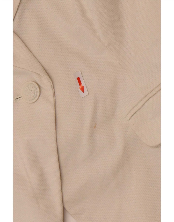 Guess Veste Blazer sans Manches 1 Bouton pour Femme UK 16 Grand Coton Blanc