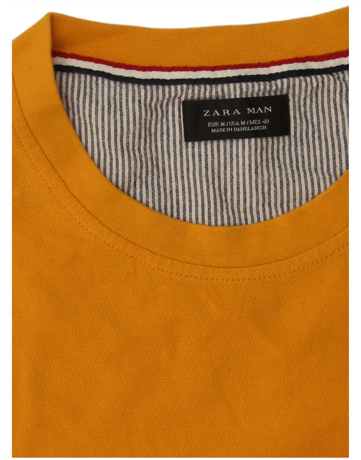 Zara Mens T-Shirt Top Medium Yellow