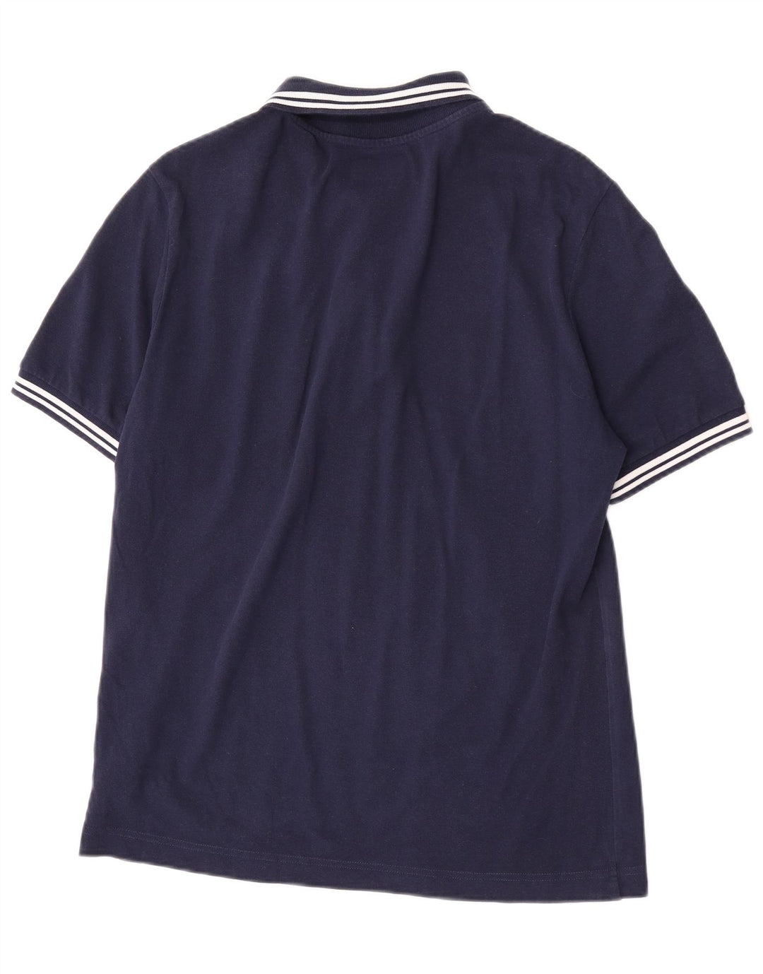 Kappa Mens Polo Shirt Medium Navy Blue Striped Cotton