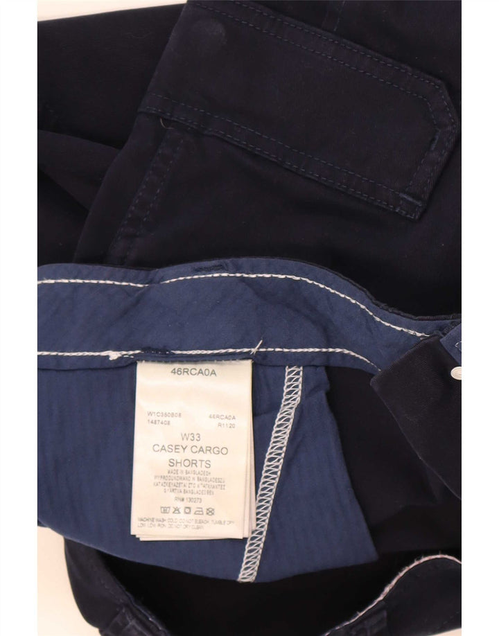 Wrangler Mens Casey Cargo Shorts W33 Medium Navy Blue Cotton