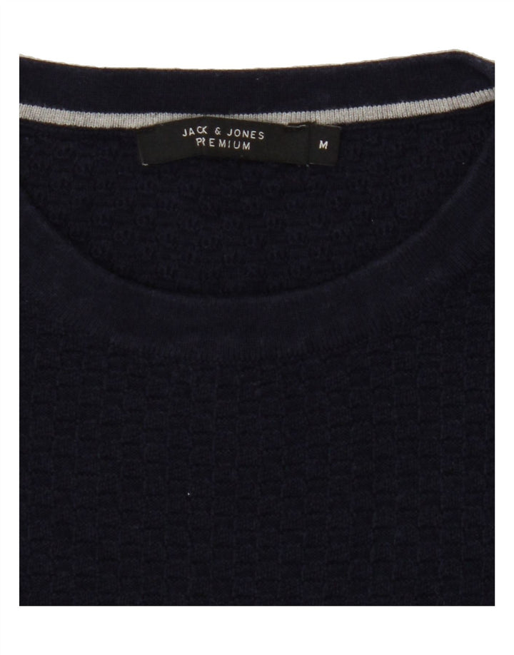 JACK & JONES Mens Premium Crew Neck Jumper Sweater Medium Navy Blue Vintage Jack & Jones and Second-Hand Jack & Jones from Messina Hembry 
