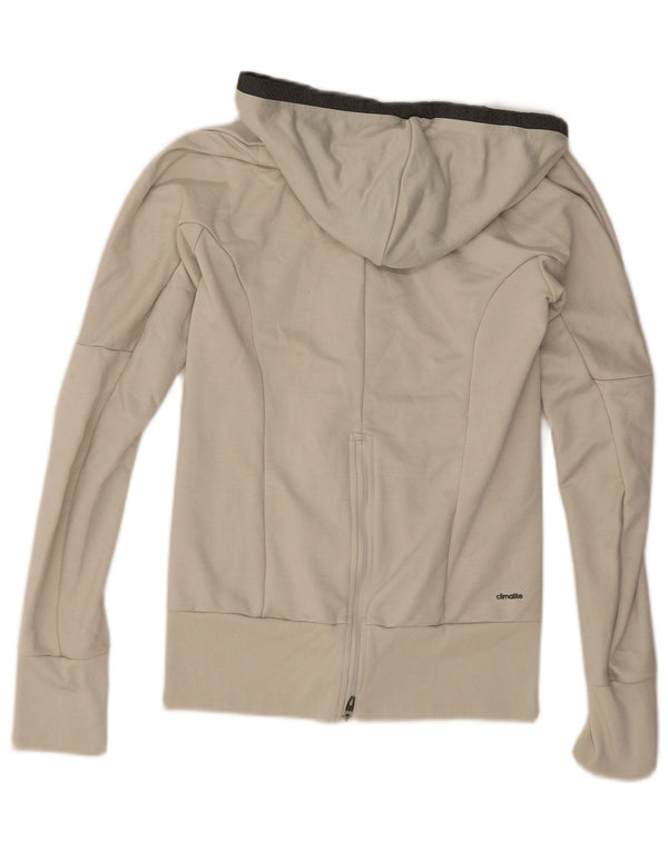 Γυναικείο πουλόβερ Adidas Climalite με φερμουάρ UK 6 XS Λευκό Πολυεστέρα