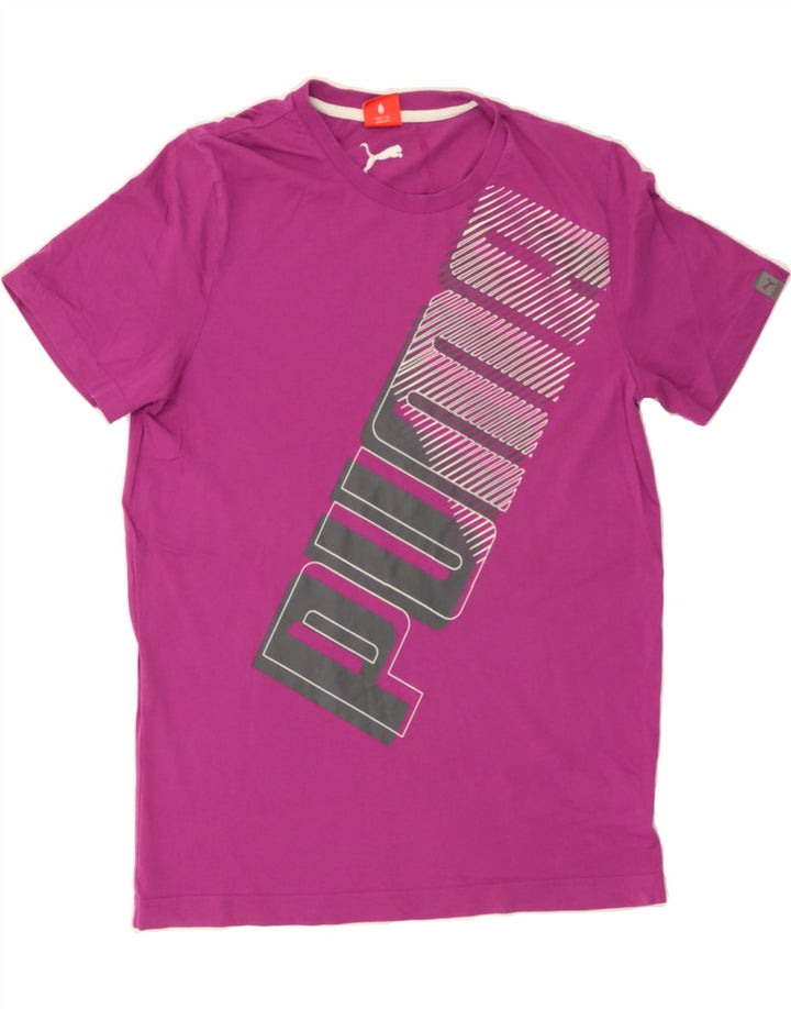 PUMA Mens Graphic T-Shirt Top Medium Purple Cotton Vintage Puma and Second-Hand Puma from Messina Hembry 