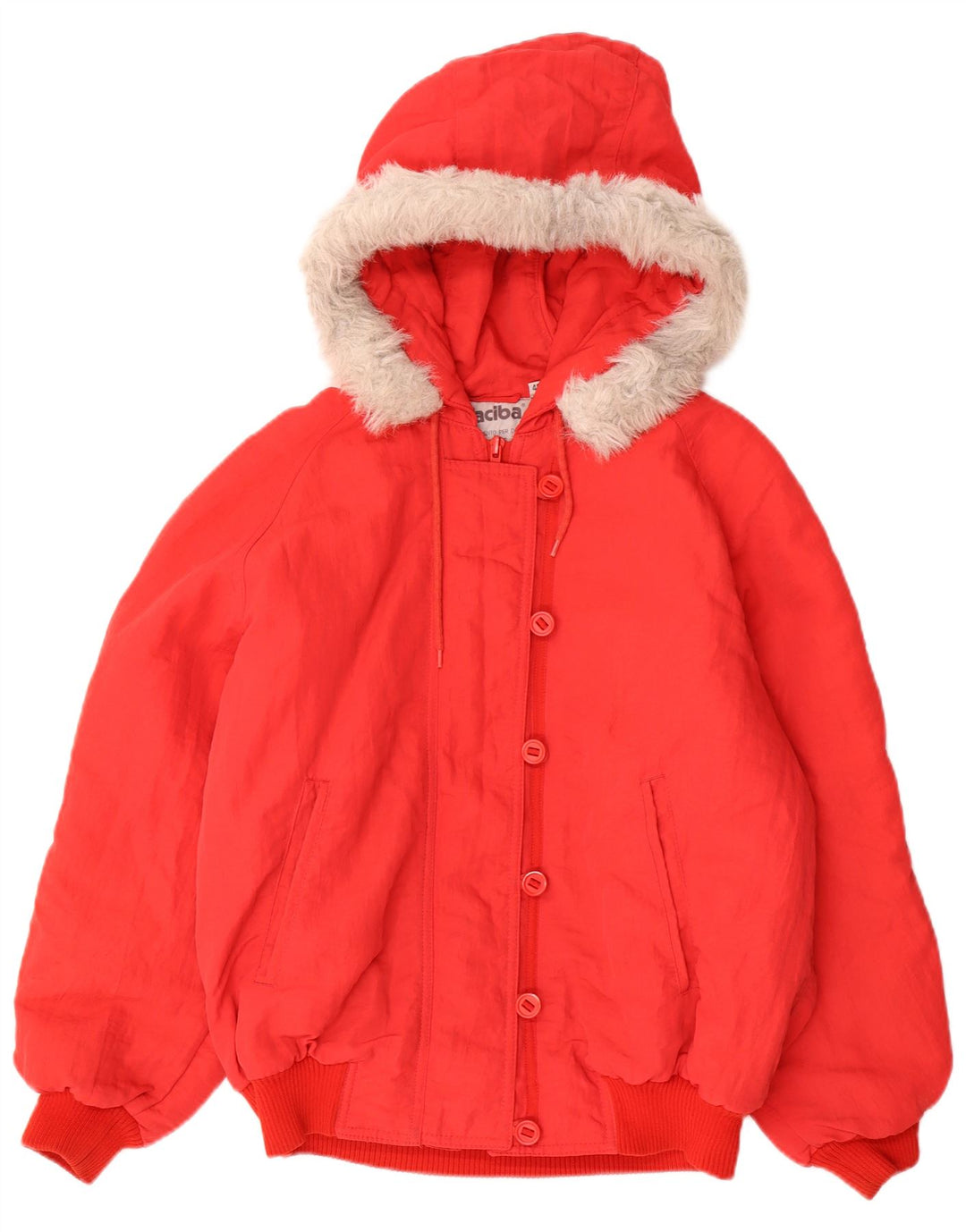 Giacca imbottita oversize con cappuccio da donna Faciba EU 42 Large Rosso Poliammide
