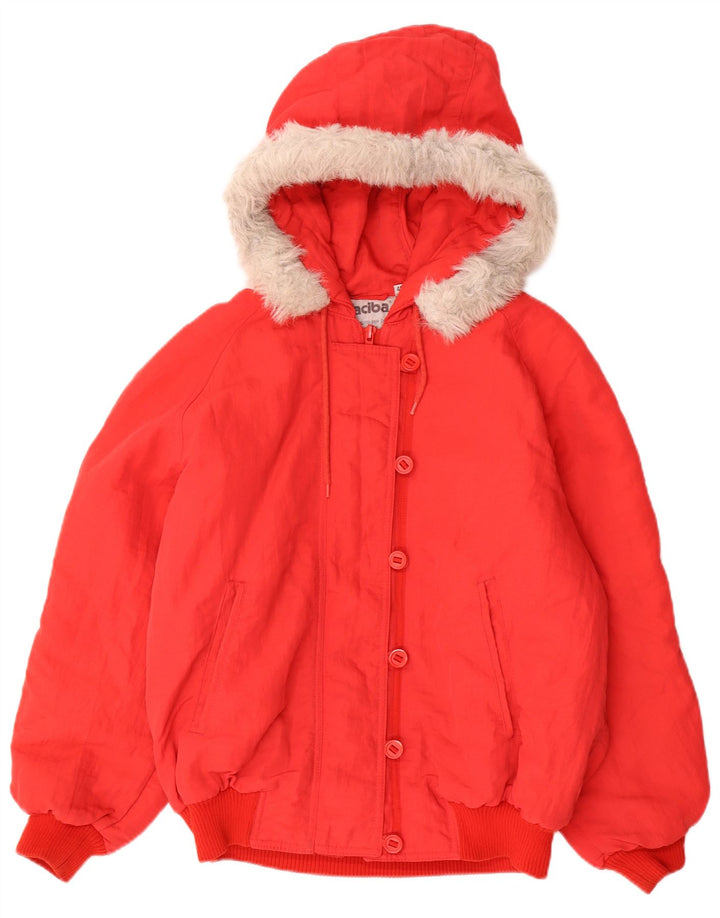 Giacca imbottita oversize con cappuccio da donna Faciba EU 42 Large Rosso Poliammide