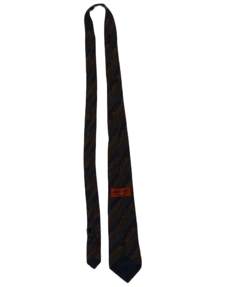 Missoni Mens Cravatte Tie One Size Multicoloured Striped Silk Designer