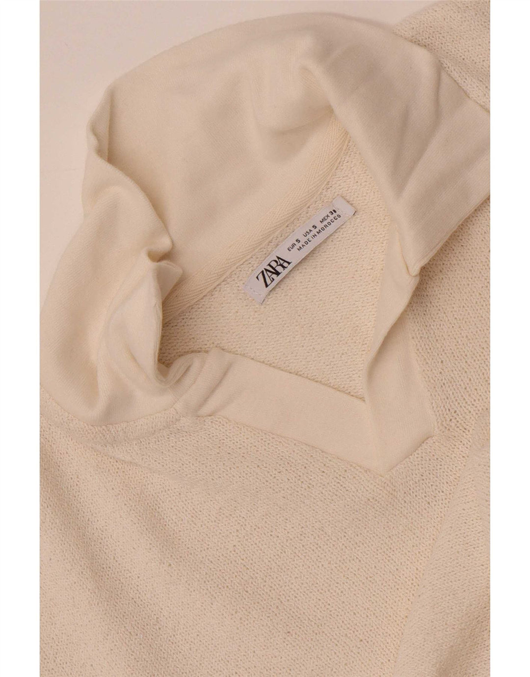 Zara Mens Polo Shirt Small Off White