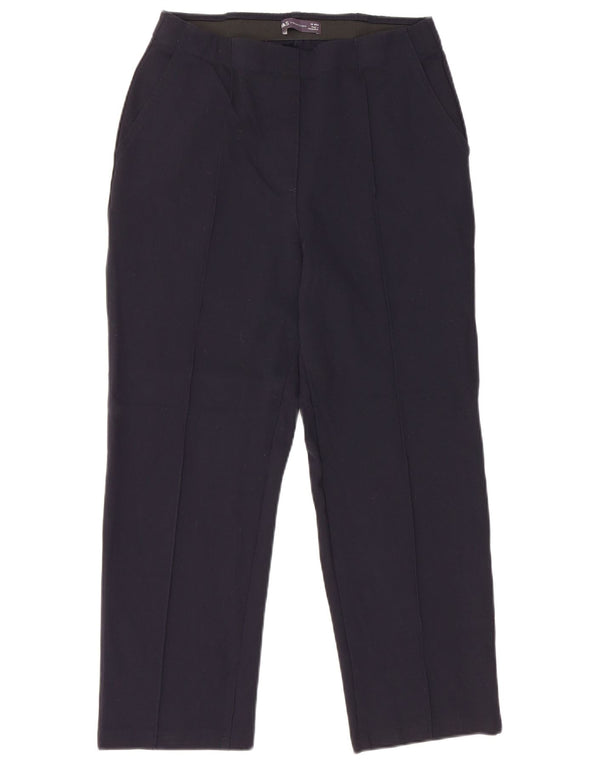 Marks & Spencer Damen-Hose mit hoher Taille, kurz geschnitten, UK 12, M, W30, L24, Nav