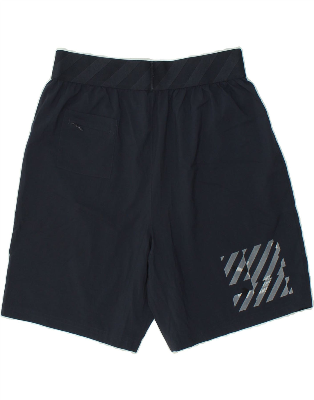 PUMA Mens Graphic Sport Shorts Medium Navy Blue Polyester Vintage Puma and Second-Hand Puma from Messina Hembry 