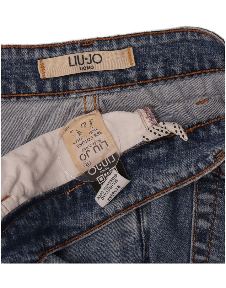 Liu Jo Mens Regular Slim Jeans W38 L31 Blue Cotton
