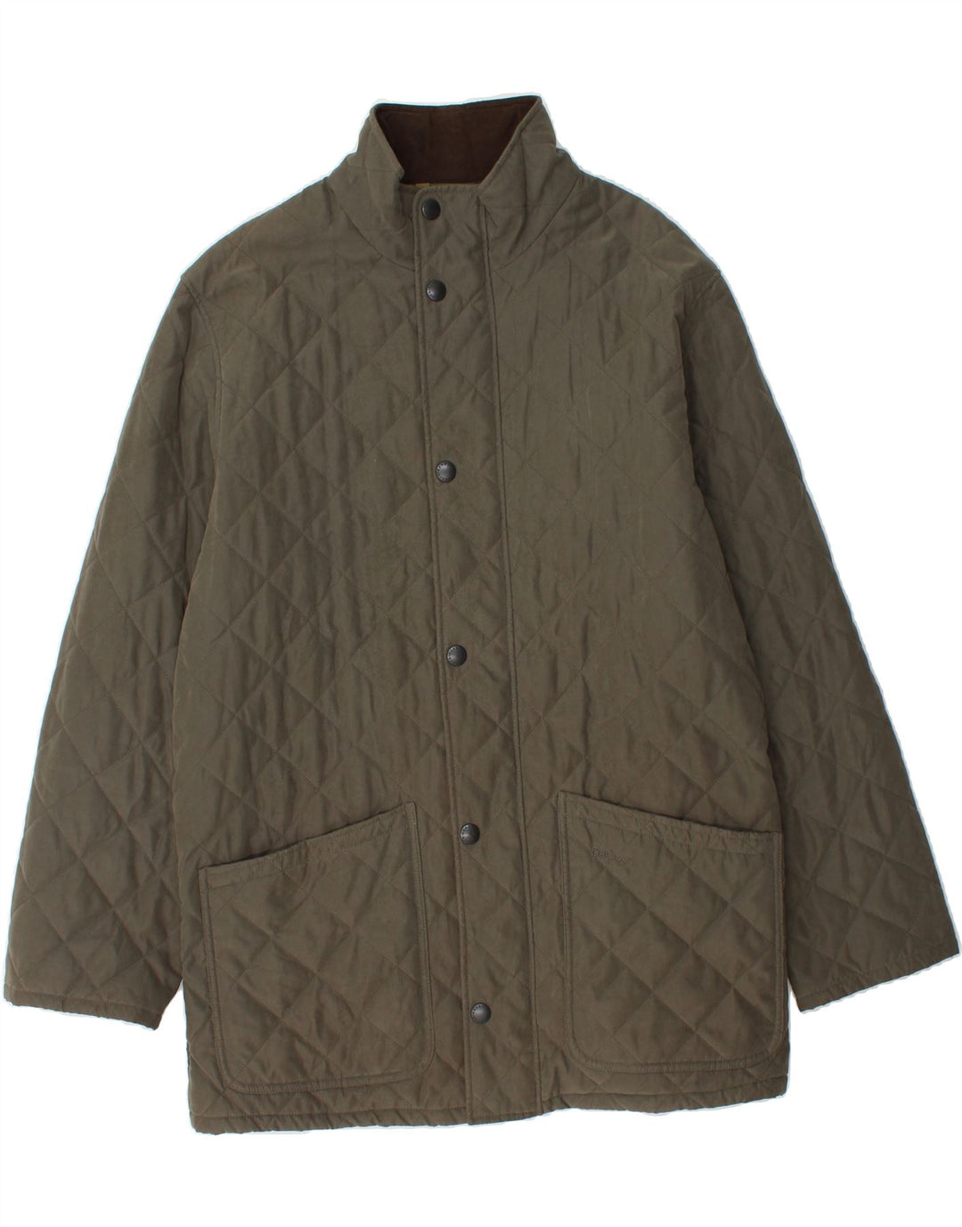 BARBOUR Mens Quilted Jacket UK 40 Large Khaki Polyester Vintage Barbour and Second-Hand Barbour from Messina Hembry 