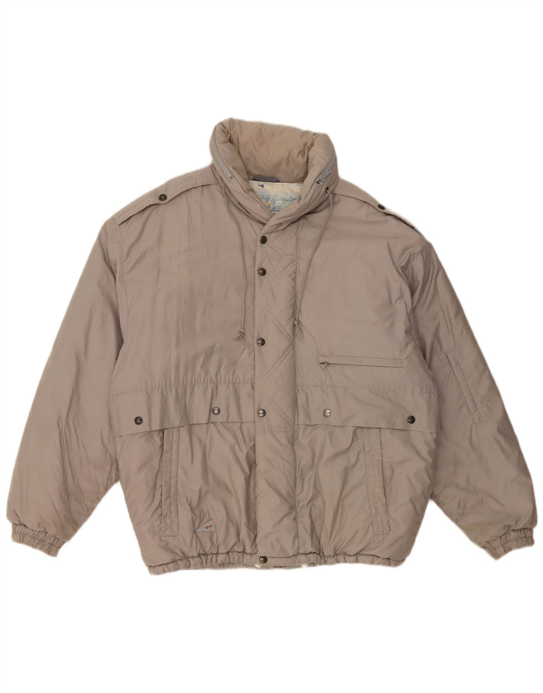 Skila Mens Hooded Padded Jacket EU 50 Large Grey Cotton