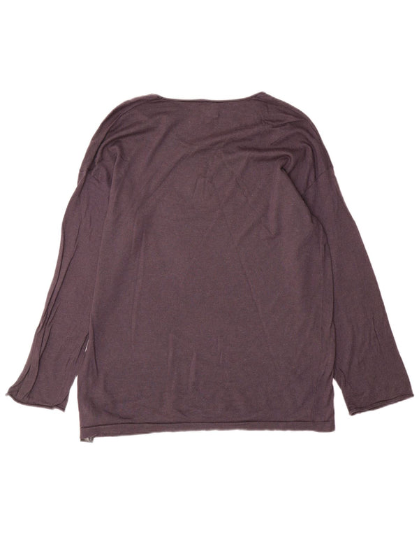 Massimo Dutti Womens Boat Neck Jumper Sweater UK 14 Medium Grey Wool