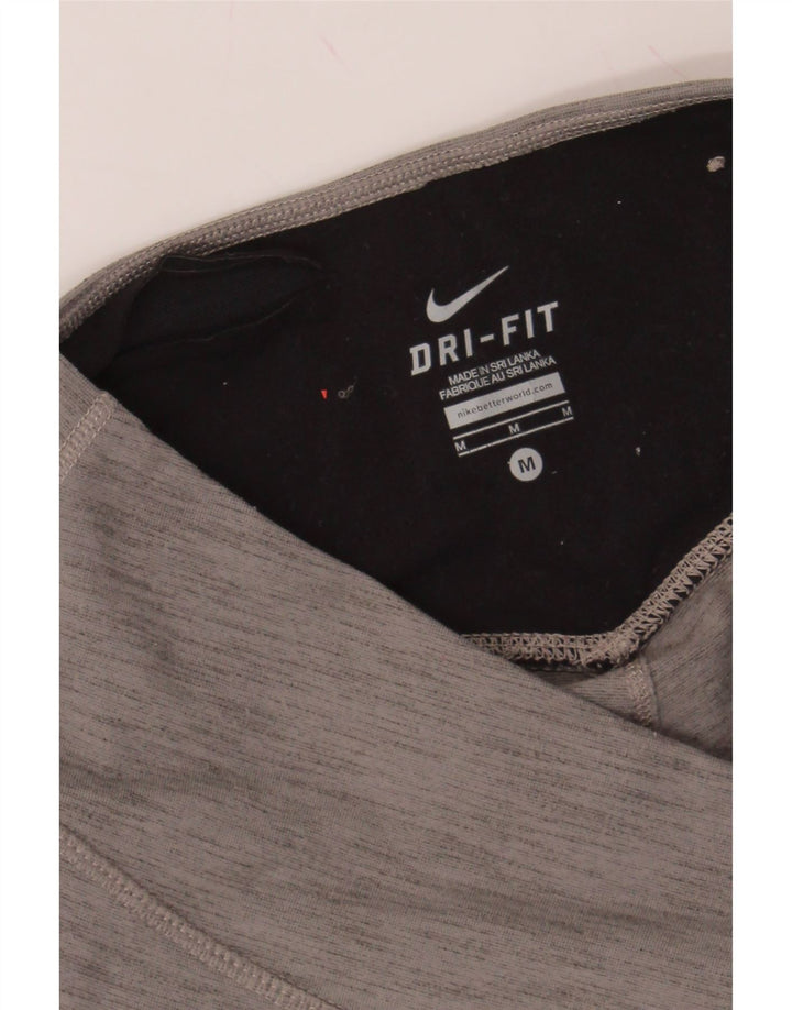 NIKE Womens Dri Fit Leggings UK 12 Medium  Grey Flecked Nylon Vintage Nike and Second-Hand Nike from Messina Hembry 