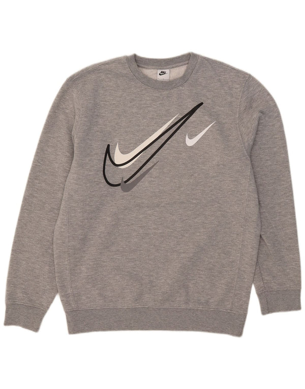 Nike Mens Graphic Sweatshirt Jumper Large Grey Cotton