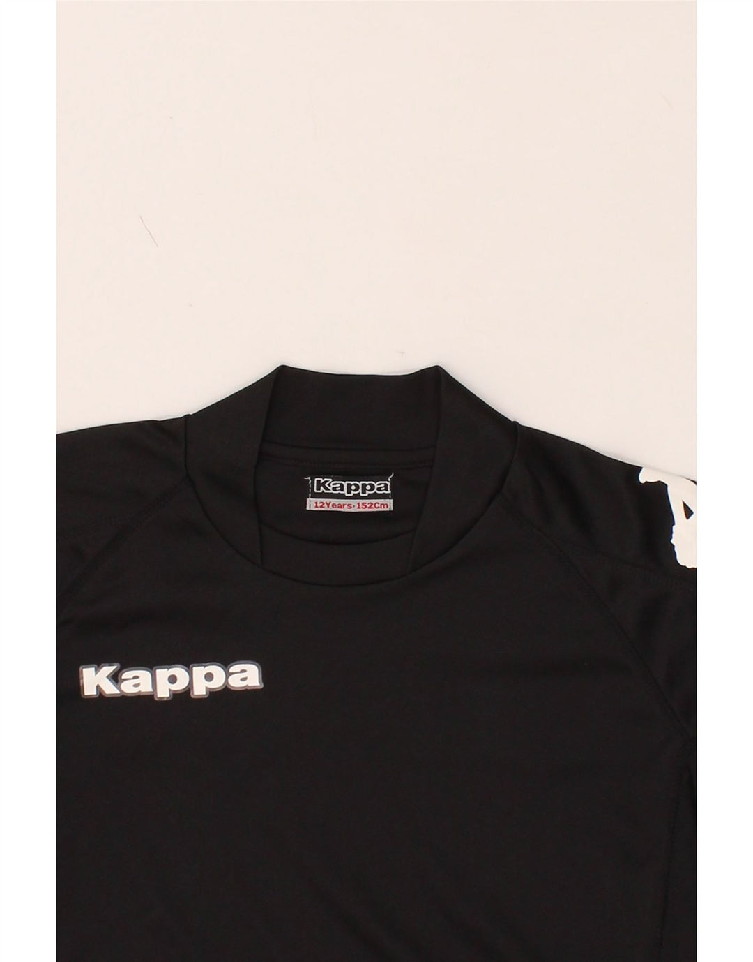 KAPPA Boys Graphic T-Shirt Top 11-12 Years Black Polyester Vintage Kappa and Second-Hand Kappa from Messina Hembry 