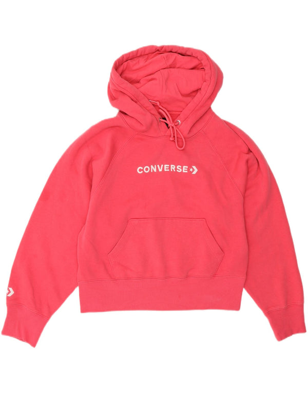 Converse Womens Graphic Hoodie Jumper UK 18 XL Pink Cotton