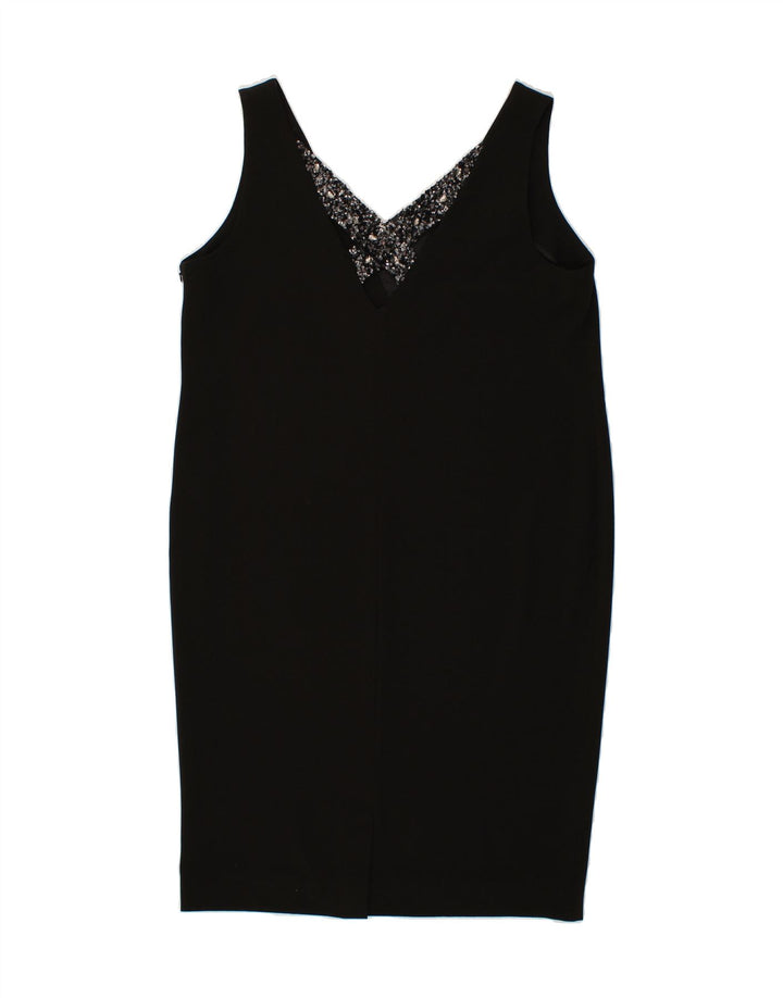MONSOON Womens Sleeveless Shift Dress UK 14 Large Black Vintage Monsoon and Second-Hand Monsoon from Messina Hembry 