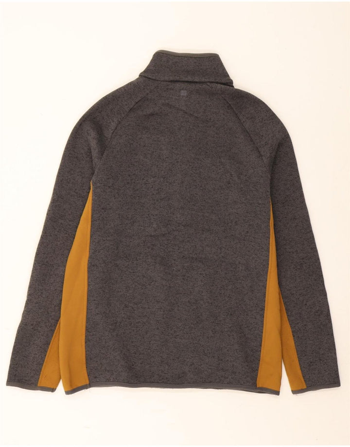 Mountain Warehouse Mens Zip Neck Sweatshirt Jumper Large Grey Colourblock