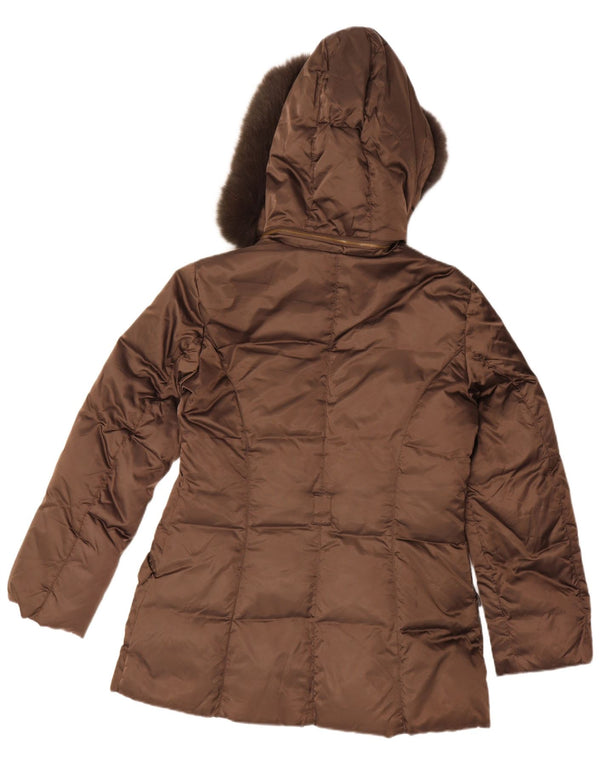 Piumino Donna Trussardi con Cappuccio IT 46 Large Marrone Poliestere