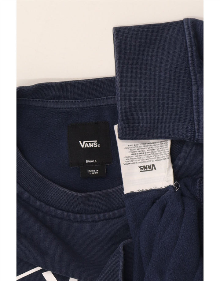 VANS Mens Graphic Sweatshirt Jumper Small Navy Blue Cotton