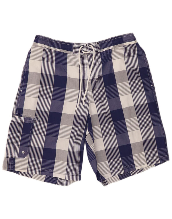 Marks & Spencer Pantaloncini da bagno da uomo Blue Harbour di grandi dimensioni in cotone a quadri blu