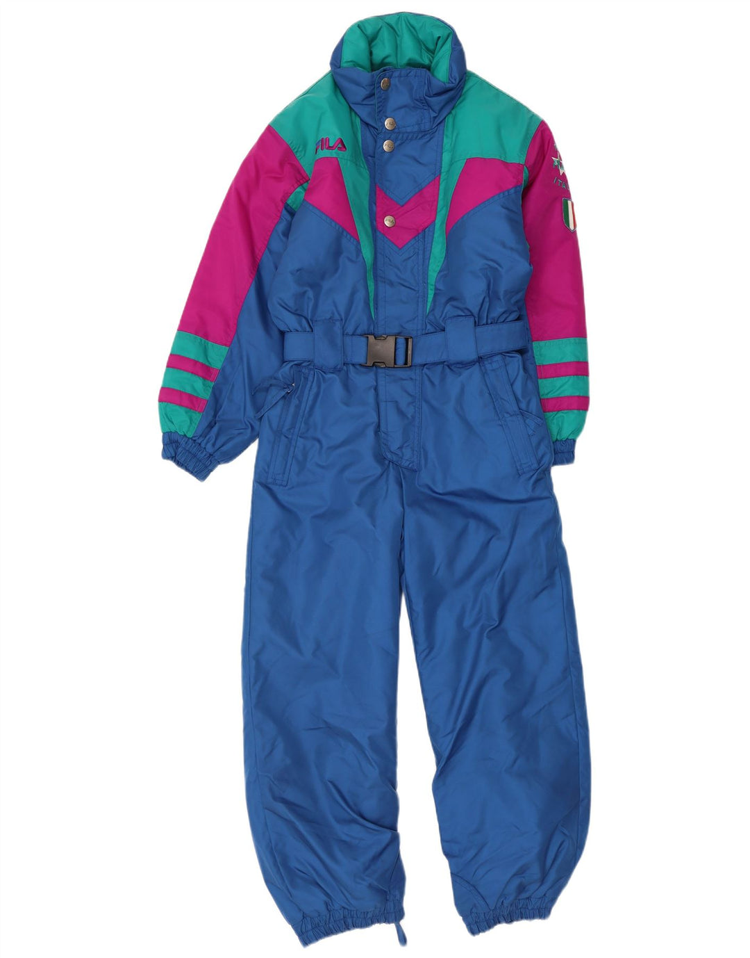 Fila Boys Ski Jumpsuit 9-10 Years Blue Colourblock Polyester