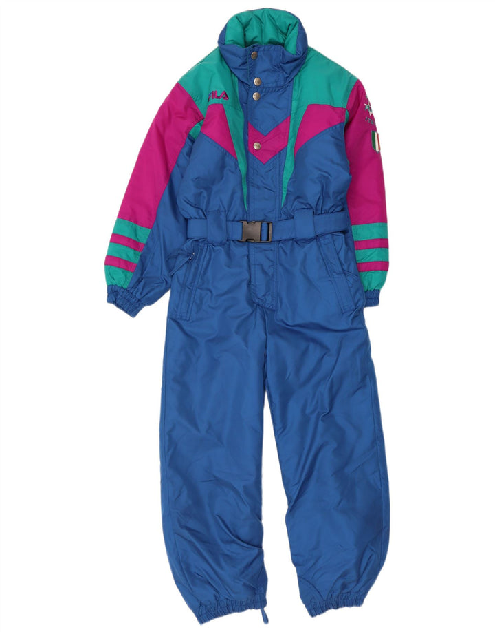 Fila Boys Ski Jumpsuit 9-10 Years Blue Colourblock Polyester