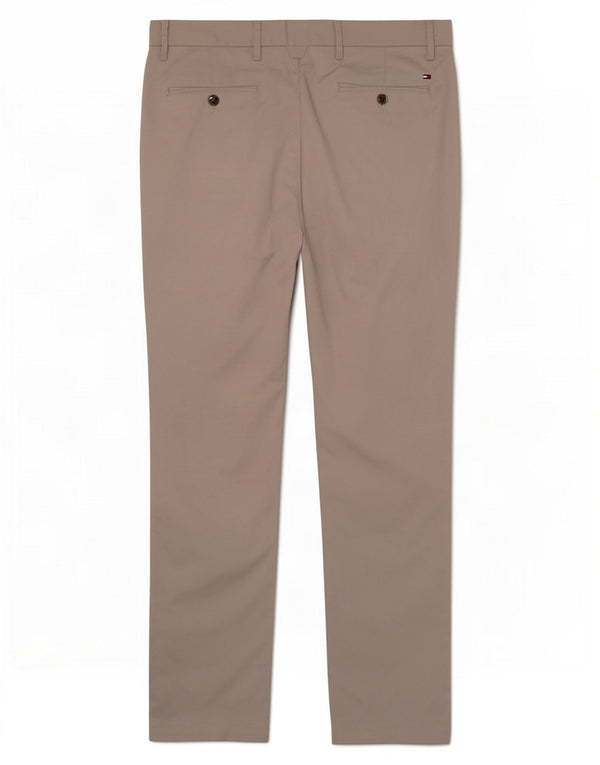 Pantaloni chino dritti da uomo Tommy Hilfiger W34 L31 cotone grigio
