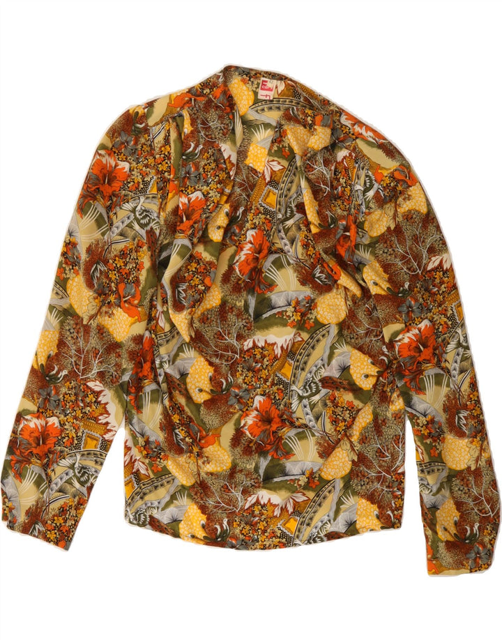 VINTAGE Womens Long Sleeve Blouse Top IT 42 Medium Multicoloured Floral Vintage Vintage and Second-Hand Vintage from Messina Hembry 
