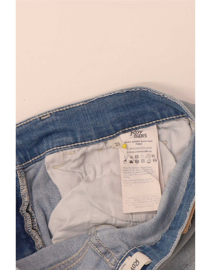Roy Rogers Womens Distressed Bootcut Jeans W25 L28 Blue Cotton