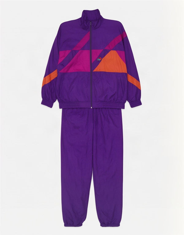 Brugi Mens Full Tracksuit Large Purple Colourblock