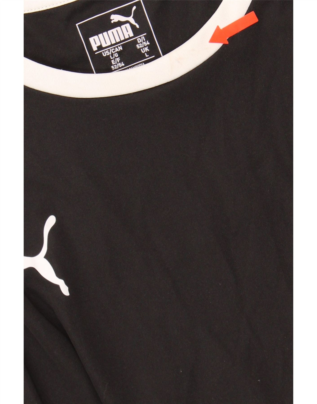 PUMA Mens Graphic Top Long Sleeve Large Black Colourblock Polyester Vintage Puma and Second-Hand Puma from Messina Hembry 